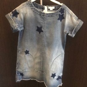 Crewcuts girls star print denim dress.